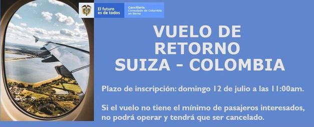 Vuelo de retorno Suiza – Colombia